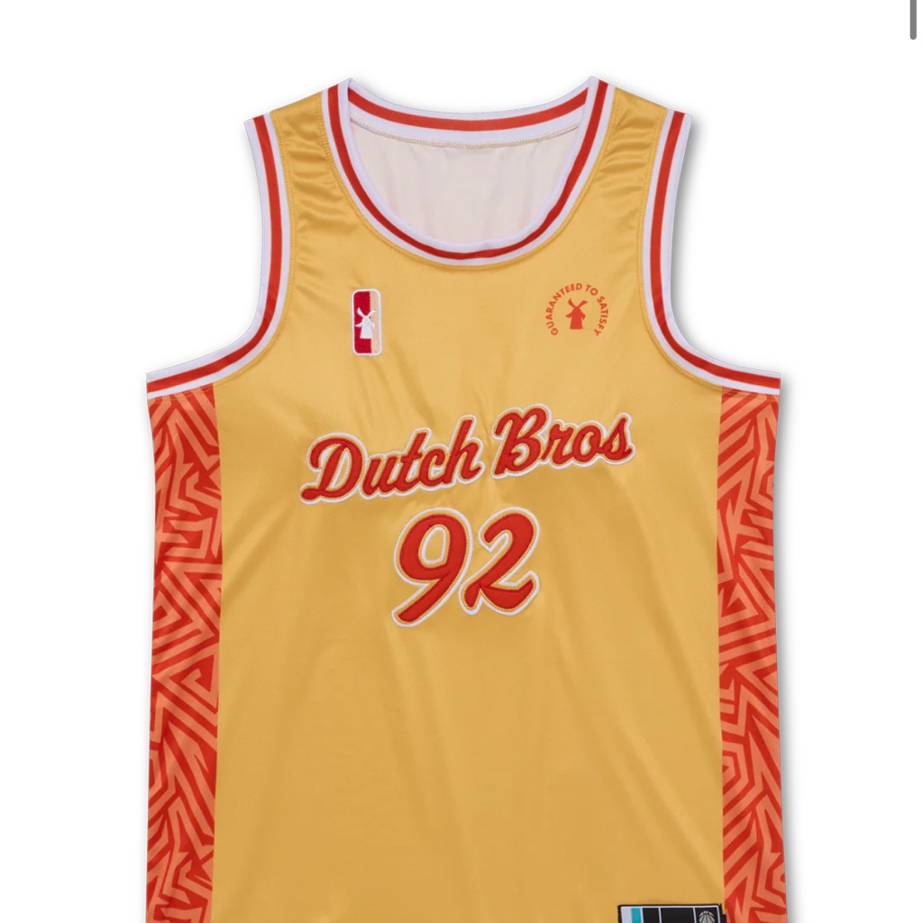 Dutch Bros Xl Brand New In Package Unisex Yellow  Orange Basketball Jersey 92